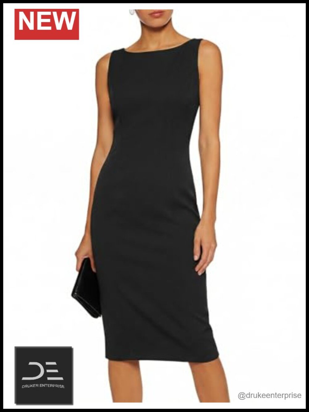 Belle Poque Womens Sleeveless Sheath Work Dress Midi Boat Neck